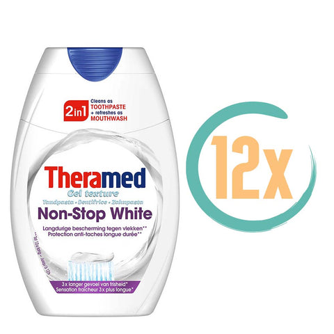 12x Theramed Tandpasta 2in1 Non-Stop White 75ml