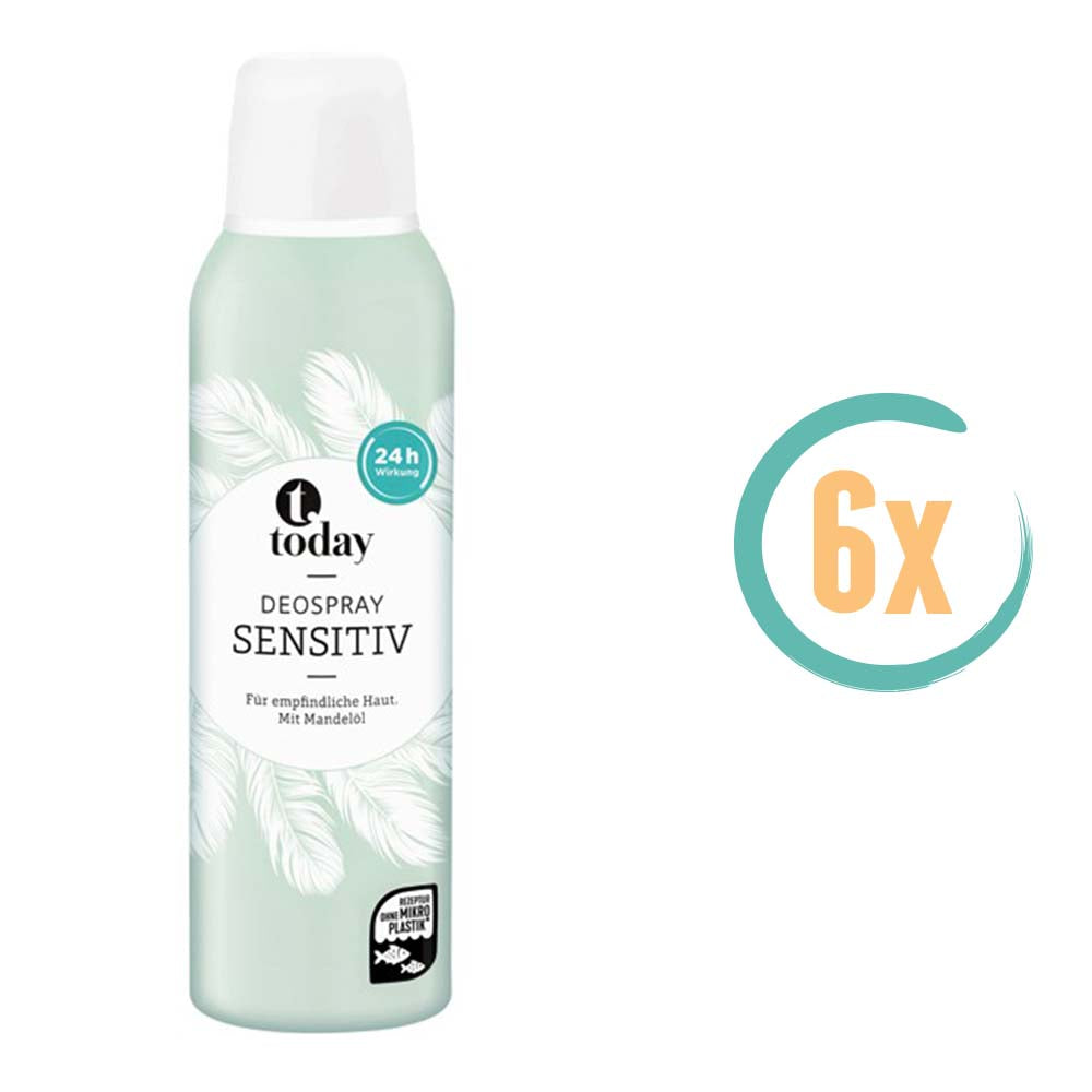 6x Today Sensitive Deospray 200ml