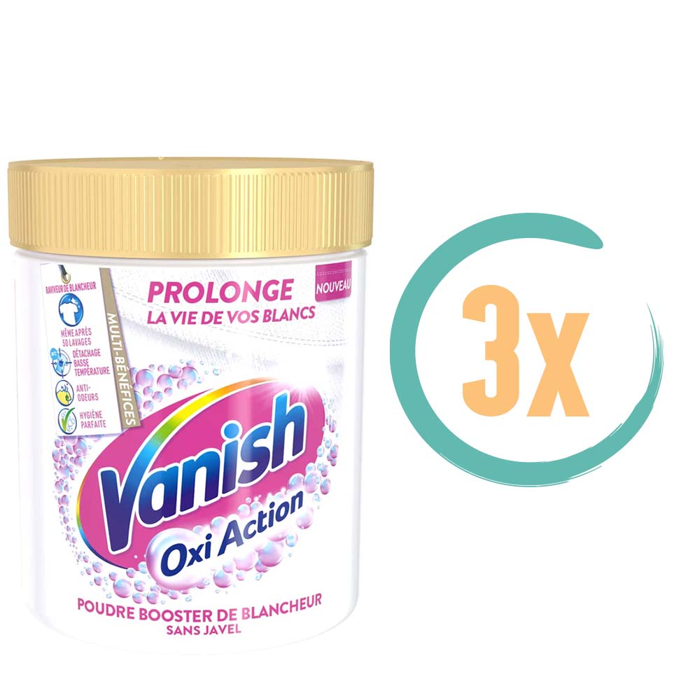 3x Vanish Oxi Action Whitening Vlekverwijderaar 470g