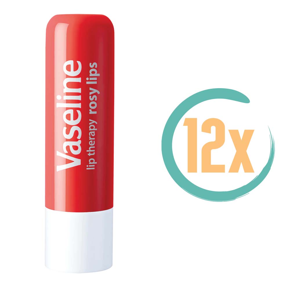 12x Vaseline Lipcare Rosy Lips Stick, VoordeligInslaan.nl