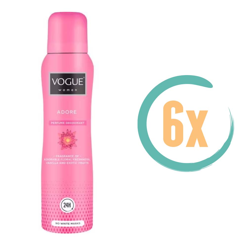 6x Vogue Adore Parfum Deospray 150ml