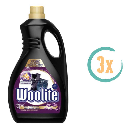 3x Woolite Black Dark Denim Wasmiddel 3L
