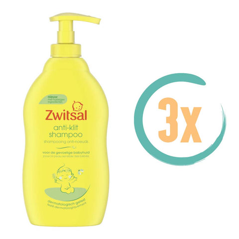 3x Zwitsal Anti-Klit Shampoo 400ml