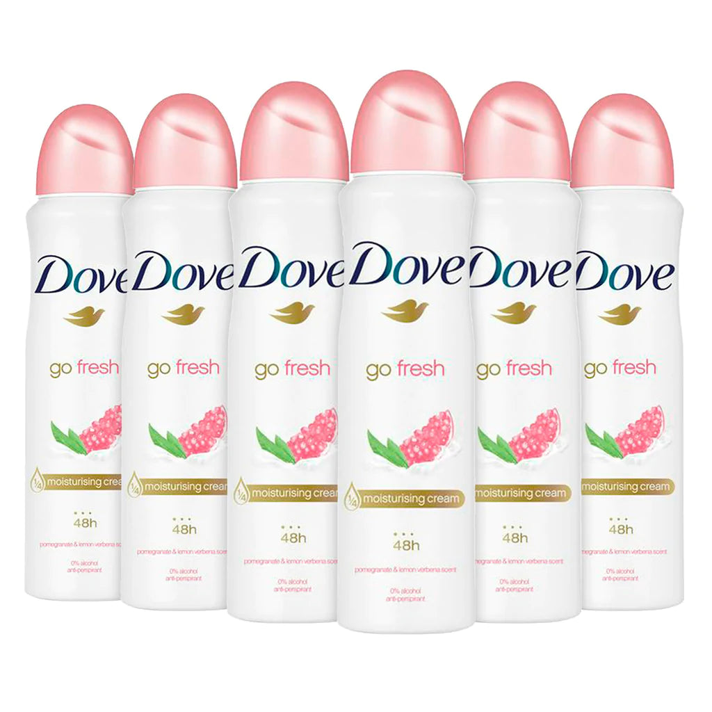 6x Dove Go Fresh Granaatappel Deospray 150ml, VoordeligInslaan.nl