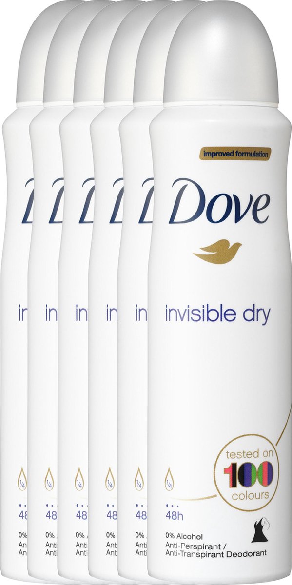 6x Dove Invisible Dry Deospray 150ml, VoordeligInslaan.nl
