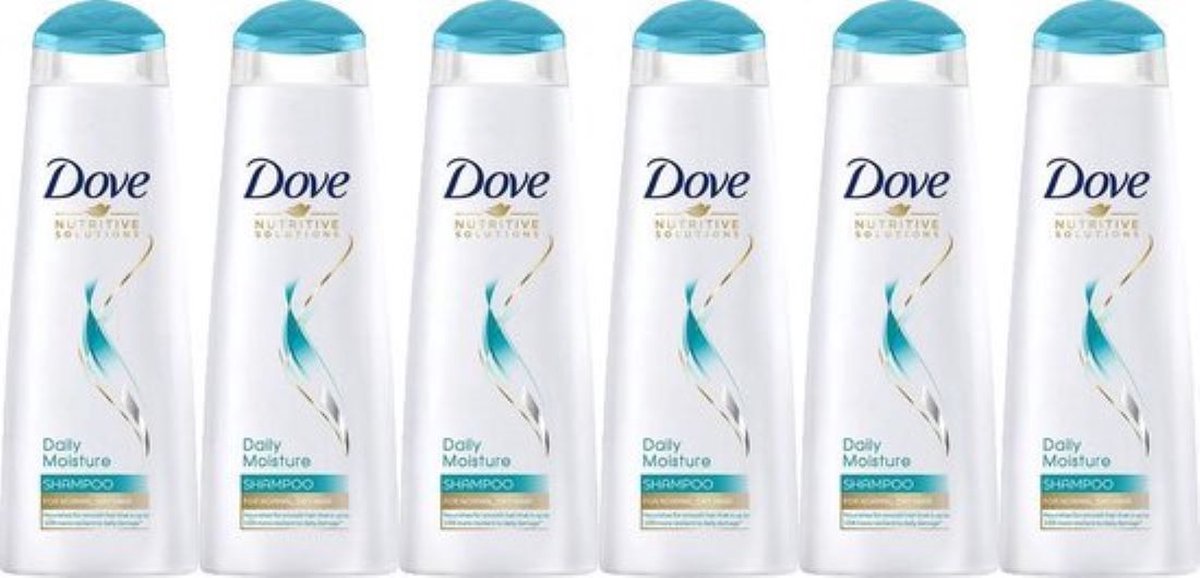 6x Dove Daily Moisture Shampoo 250ml, VoordeligInslaan.nl