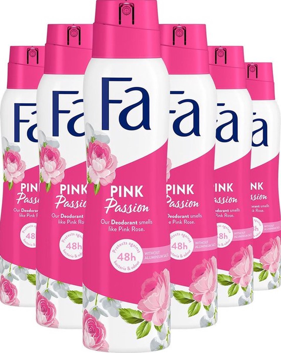 6x Fa Pink Passion Deospray 150ml, VoordeligInslaan.nl