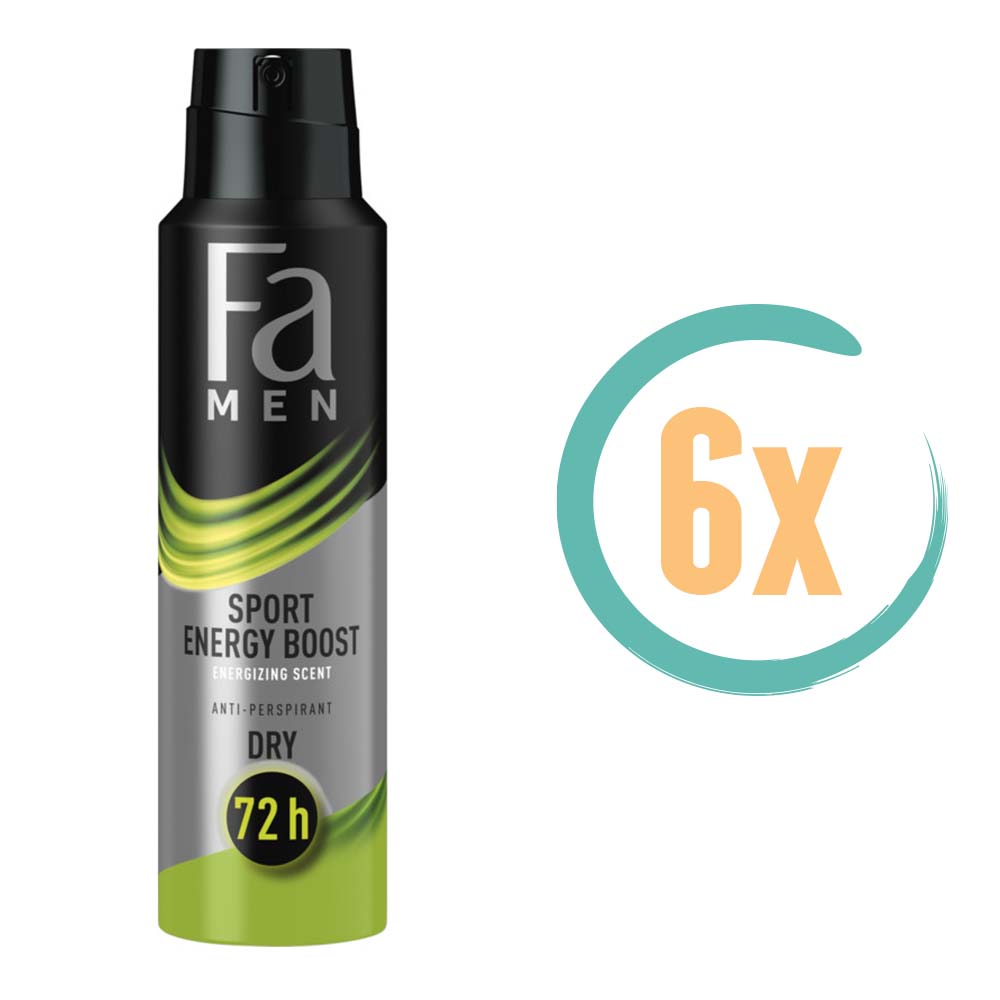 6x Fa Sport Energy Boost Deospray 150ml