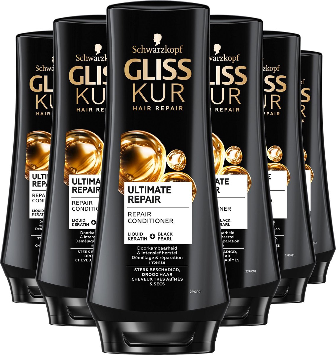 6x Gliss Kur Ultimate Repair Conditioner 200ml, VoordeligInslaan.nl
