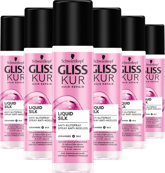 6x Gliss Kur Liquid Silk Anti Klitspray 200ml, VoordeligInslaan.nl