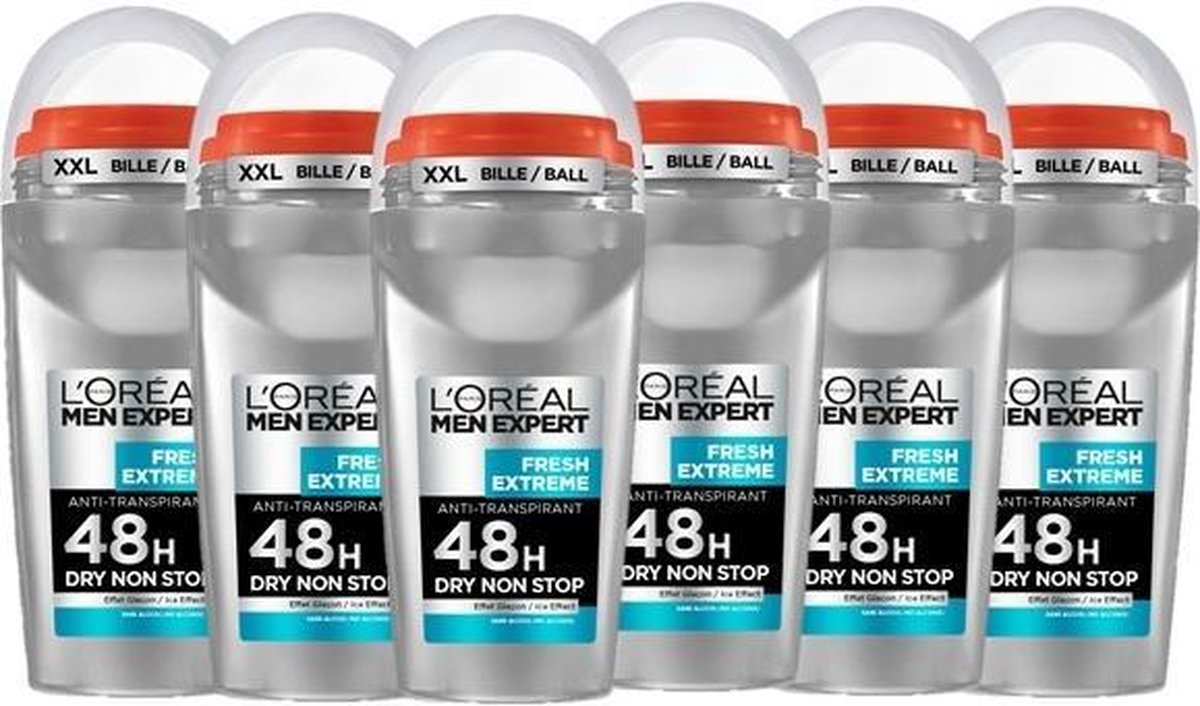 6x L'Oréal MEN Expert Fresh Extreme Deoroller 50ml