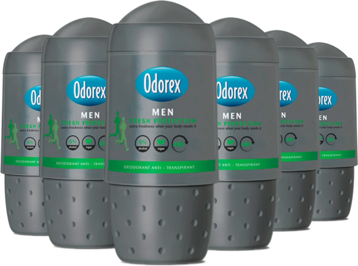 6x Odorex Men Fresh Protection Deoroller 50ml, VoordeligInslaan.nl