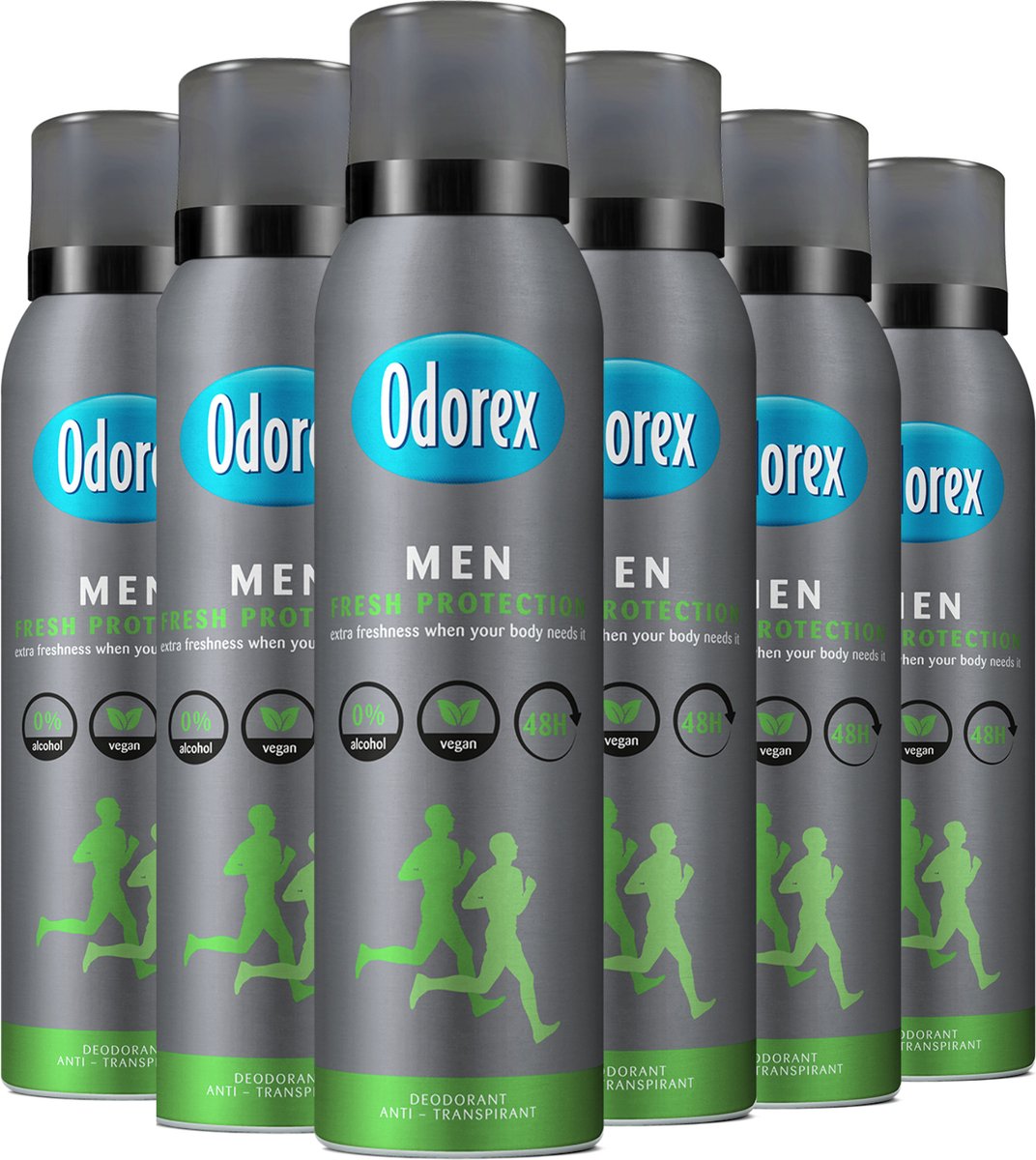 6x Odorex Men Fresh Protection Deospray 150ml, VoordeligInslaan.nl