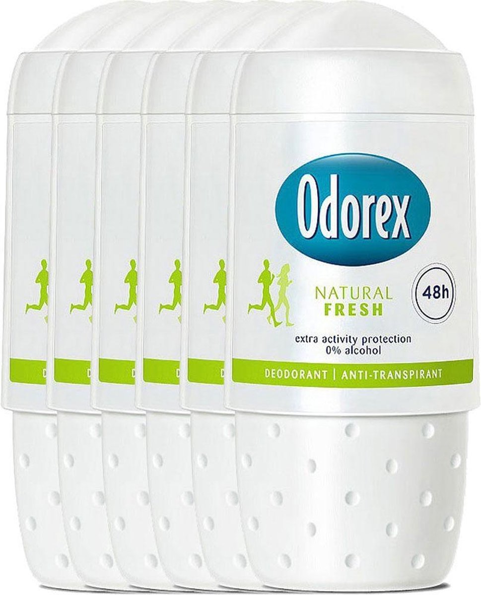 6x Odorex Natural Fresh Deoroller 50ml, VoordeligInslaan.nl