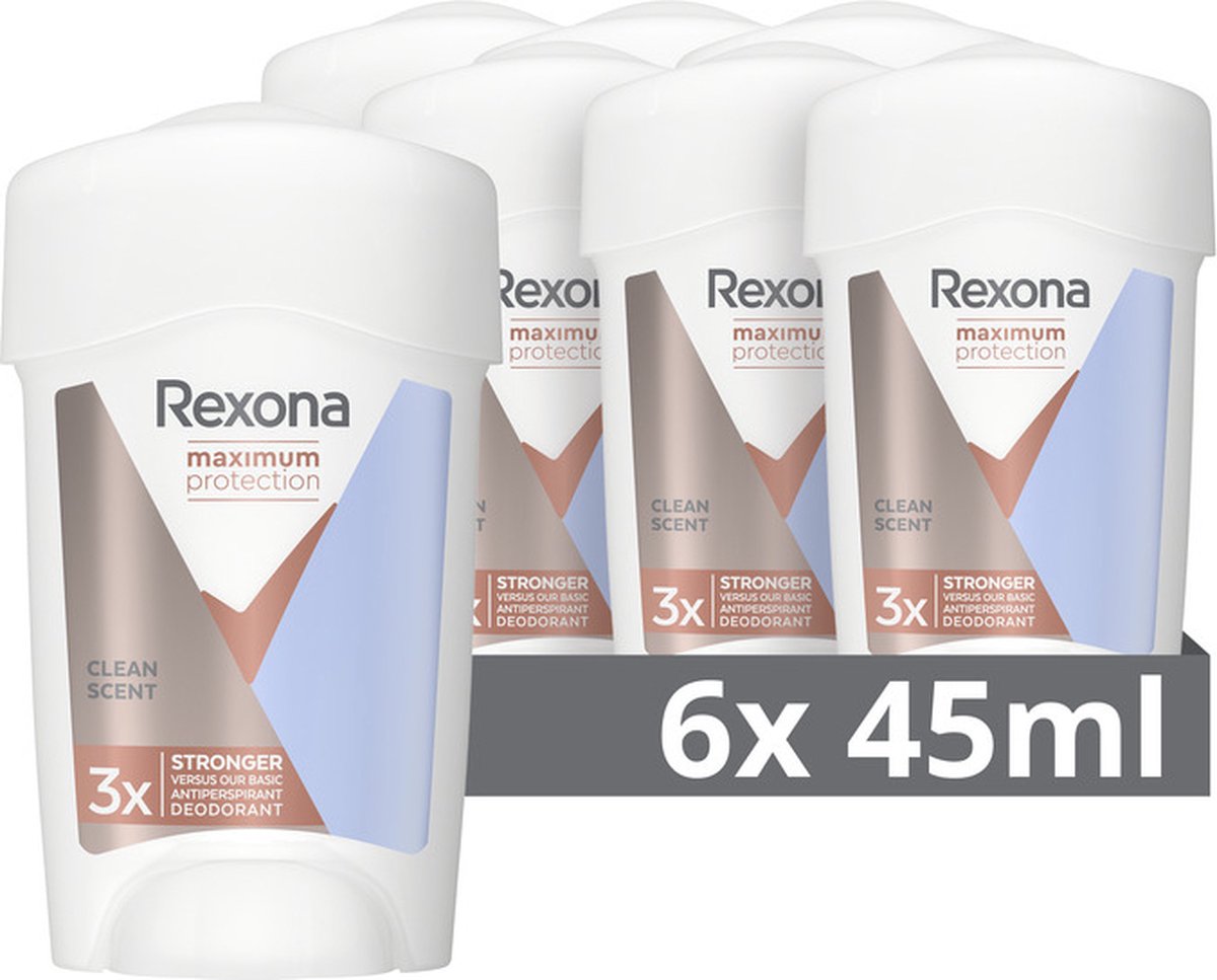 6x Rexona Maximum Protection Clean Scent Deostick 45ml, VoordeligInslaan.nl