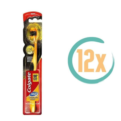 12x Colgate Gold Tandenborstel met Charcoal