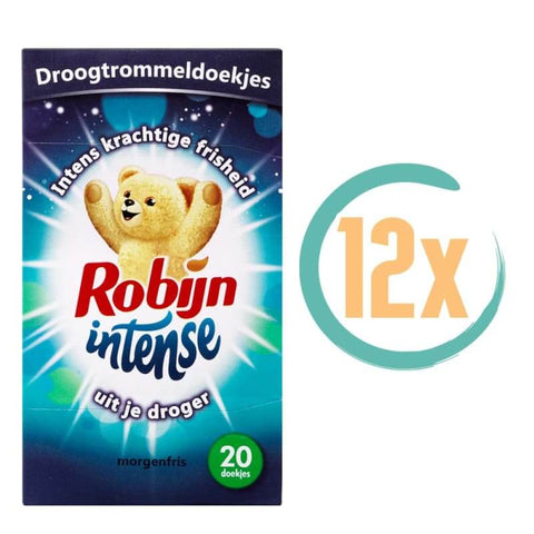 12x Robijn Morgenfris Droogtrommeldoekjes 20 doekjes in