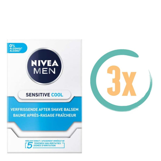 3x Nivea Sensitive Cool Aftershave Lotion 100ml -