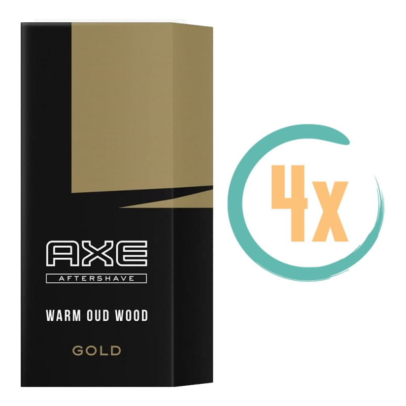 4x Axe Gold Aftershave 100ml - Aftershaves
