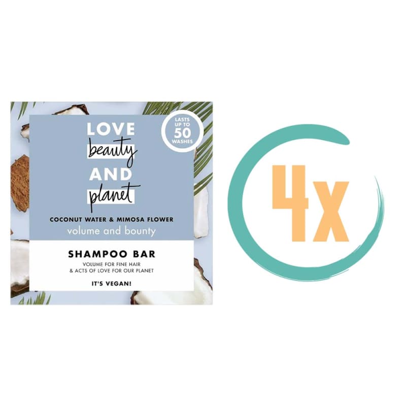 4x Love Beauty and Planet Volume & Bounty Shampoo Bar 90gr