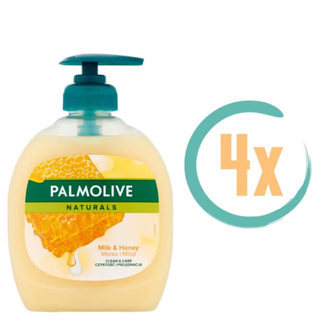 4x Palmolive Melk & Honing Handzeep 300ml - Vloeibare