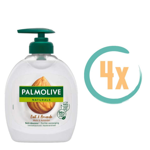 4x Palmolive Naturals Melk & Amandel Handzeep 300ml -