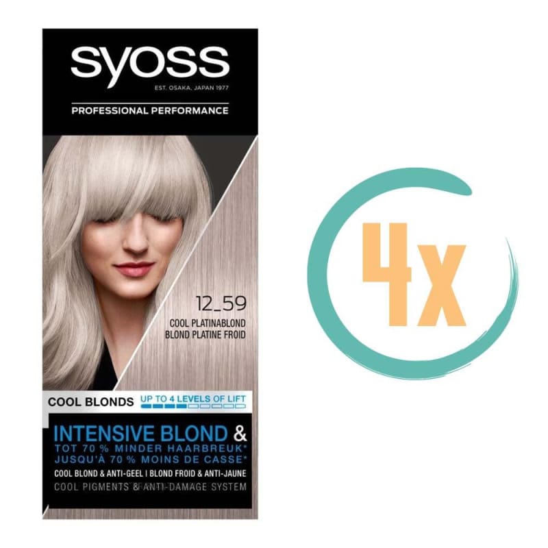 4x Syoss Haarverf Cool Blond