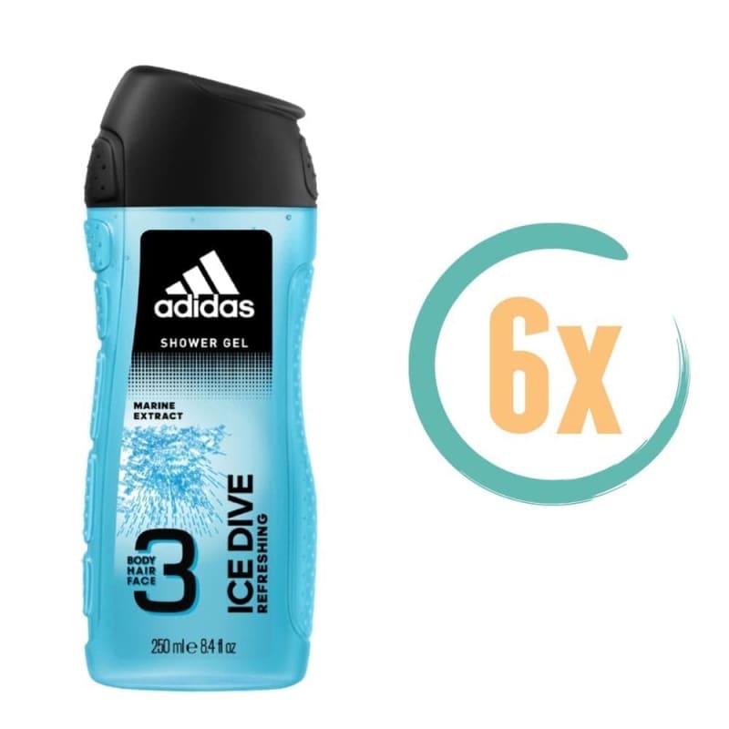 6x Adidas Ice Dive Douchegel 250 ml kopen Nu in de aanbieding bij Voordelig VoordeligInslaan