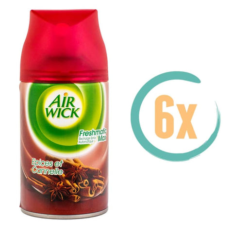 6x Airwick Freshmatic Navulling Kaneel 250ml -