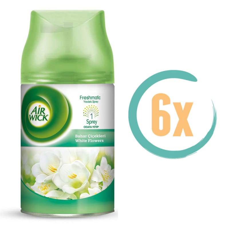 6x Airwick Freshmatic Navulling Witte Bloemen 250ml -