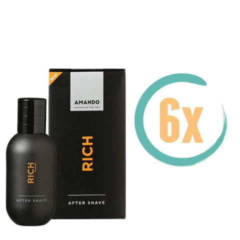 6x Amando Rich Aftershave 50 ml
