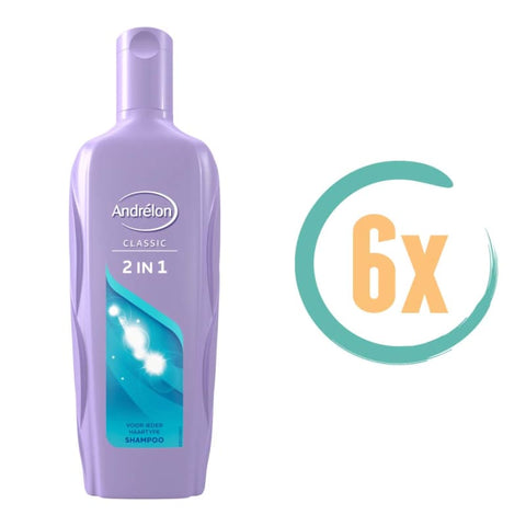 6x Andrelon 2in1 Shampoo 300ml - en conditioner