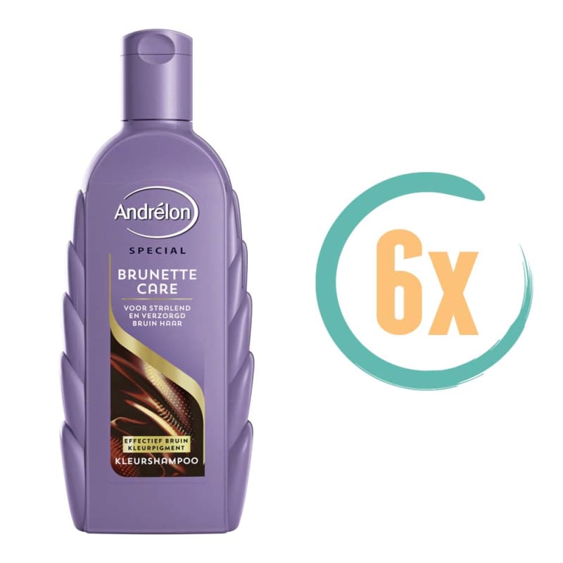 6x Andrelon Brunette Care Kleurshampoo 300ml - Shampoo voor