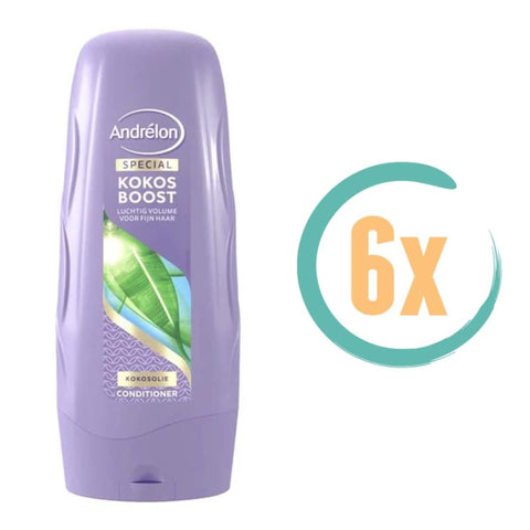 6x Andrelon Kokos Boost Conditioner 300ml - voor Fijn Haar