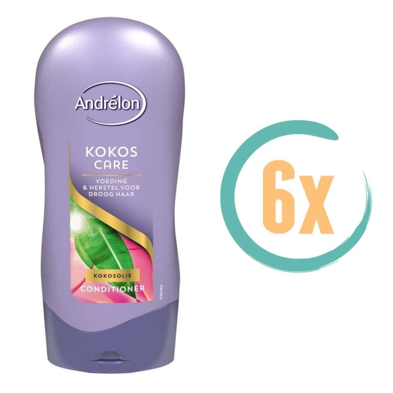 6x Andrelon Kokos Care Conditioner 300ml - voor Droog Haar