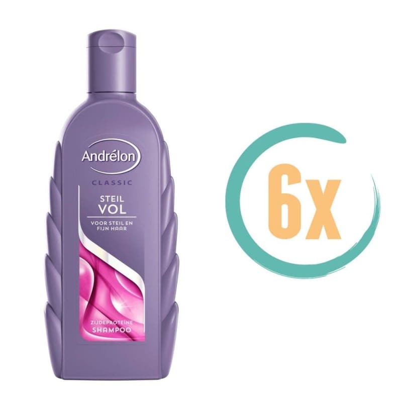 6x Andrelon Steilvol Shampoo 300ml - voor fijn haar
