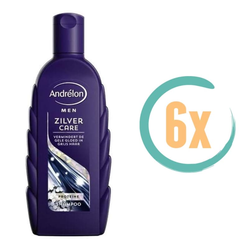 6x Andrelon Zilver Care Shampoo Men 300ml - shampoo