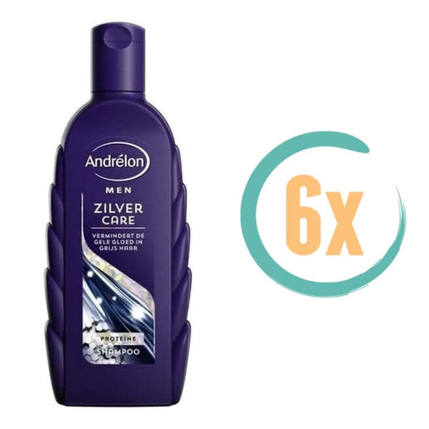 6x Andrelon Zilver Care Shampoo Men 300ml - shampoo