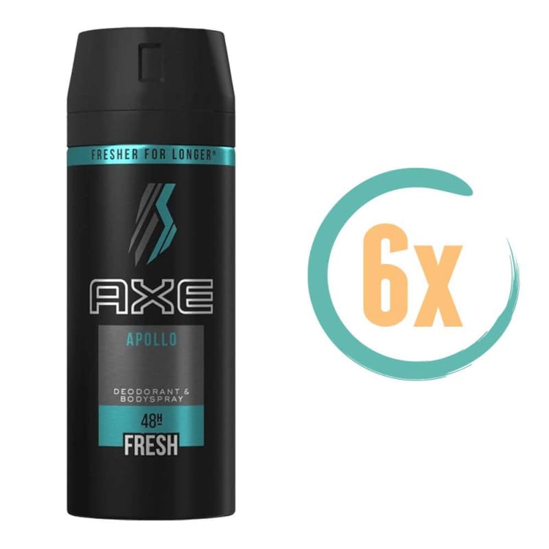 6x Axe Apollo Deodorant 150ml