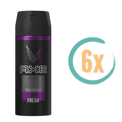 6x Axe Excite Deospray 150ml - Douchegel