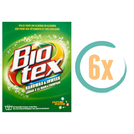 6x Biotex Handwas & Inweek Waspoeder 750g - Handwasmiddel