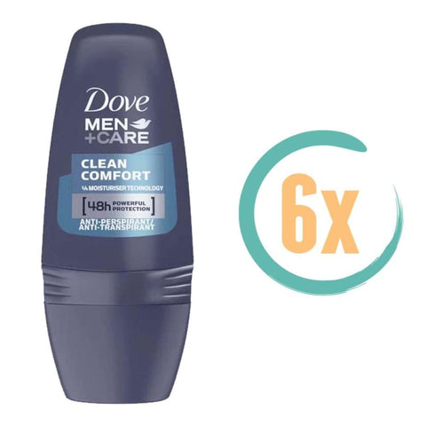 6x Dove Clean Comfort Deoroller 50ml - Deodorant