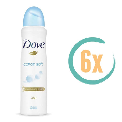 6x Dove Cotton Soft Deospray 150ml - Deodorant voor vrouwen