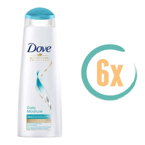6x Dove Daily Moisture 2in1 Shampoo & Conditioner 250ml - en