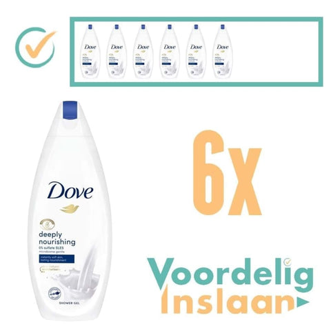 6x Dove Deeply Nourishing Douchecrème 250ml - Douchegel