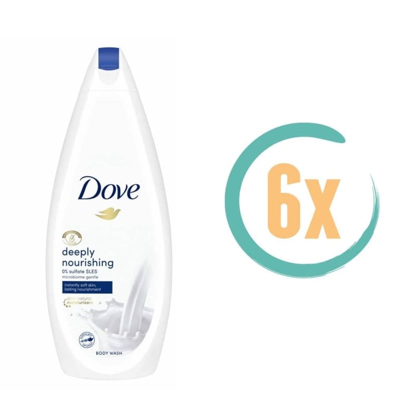 6x Dove Deeply Nourishing Douchecrème 250ml - Douchegel