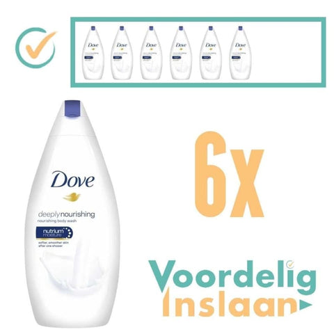6x Dove Deeply Nourishing Douchecrème 500ml - Douchegel