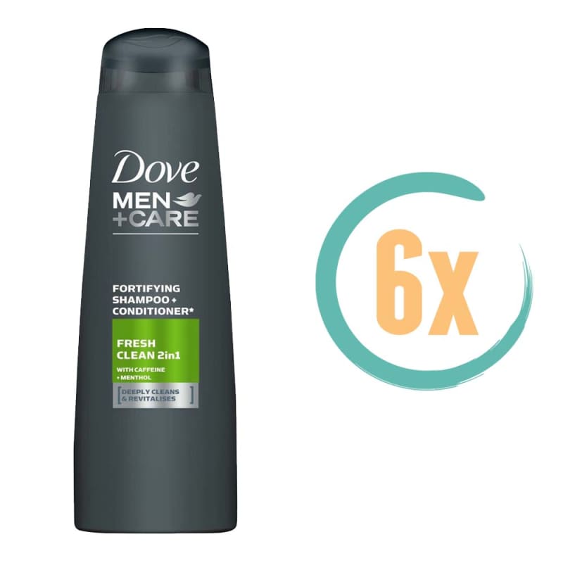 6x Dove Fresh Clean 2in1 Shampoo & Conditioner 250ml - en