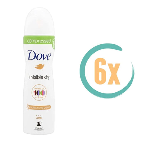 6x Dove Invisible Dry Compressed Deospray 75ml