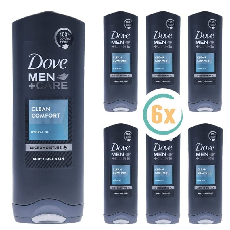 6x Dove Men Clean Comfort Douchegel 250ml